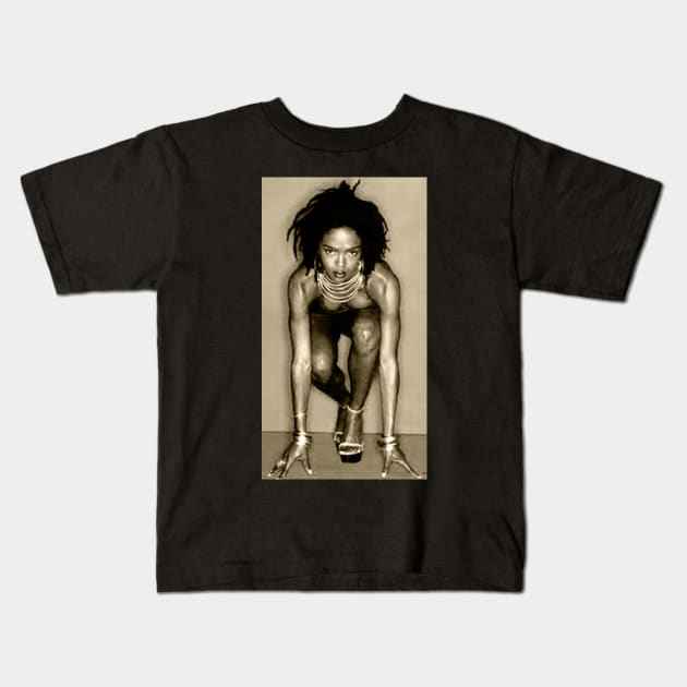 Lauryn Hill Kids T-Shirt by BLACKLEAF